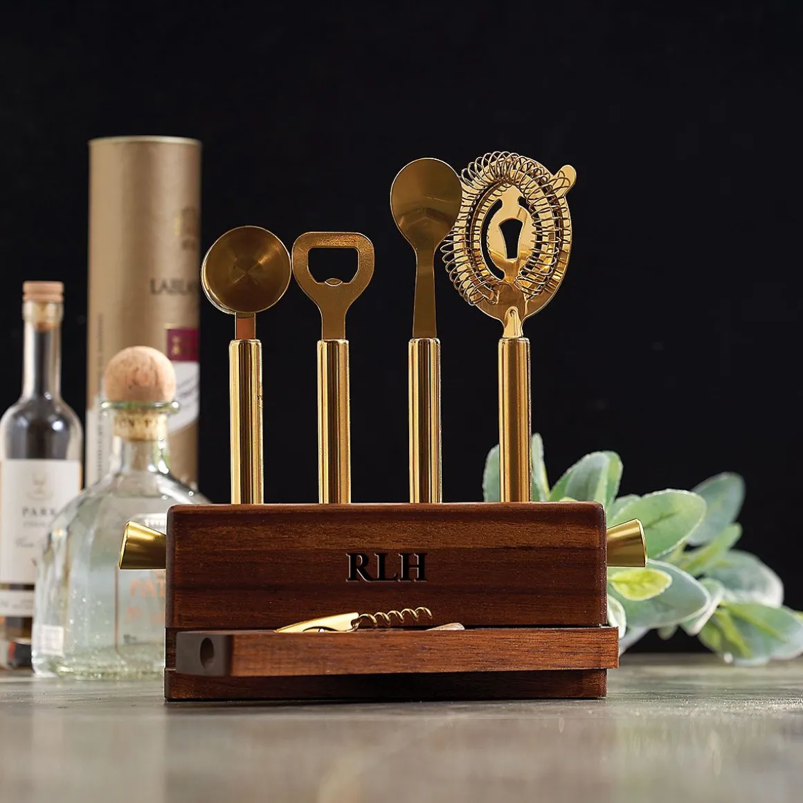Acacia Sidecar Brass Personalized Barware