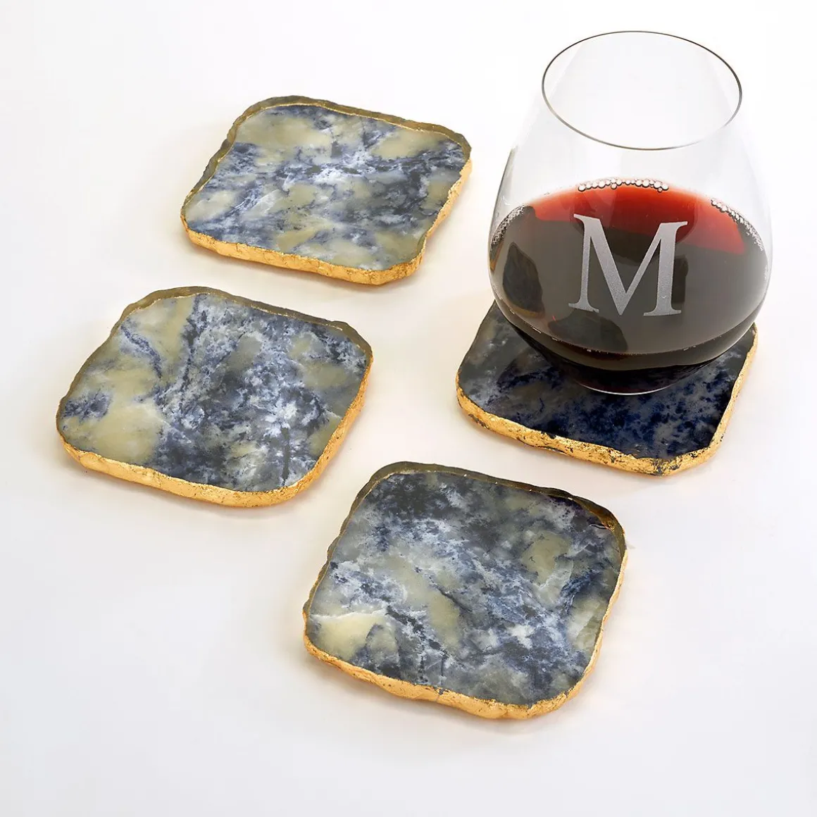 Agate Marble Glass Coaster by Zodax