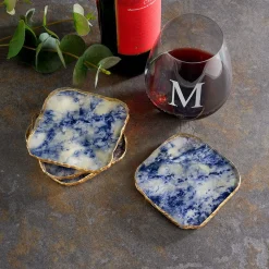 Agate Marble Glass Coaster by Zodax