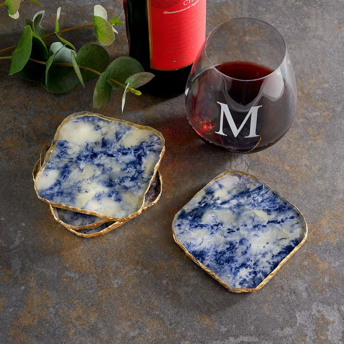 Agate Marble Glass Coaster by Zodax