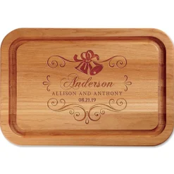 Alder Wedding Bells Personalized Wood Cutting Board