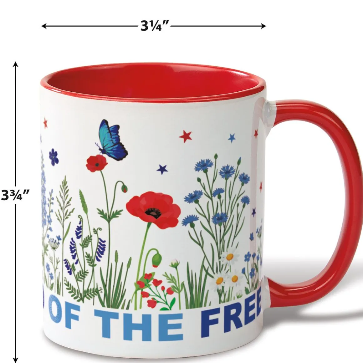 America Floral Personalized Mug