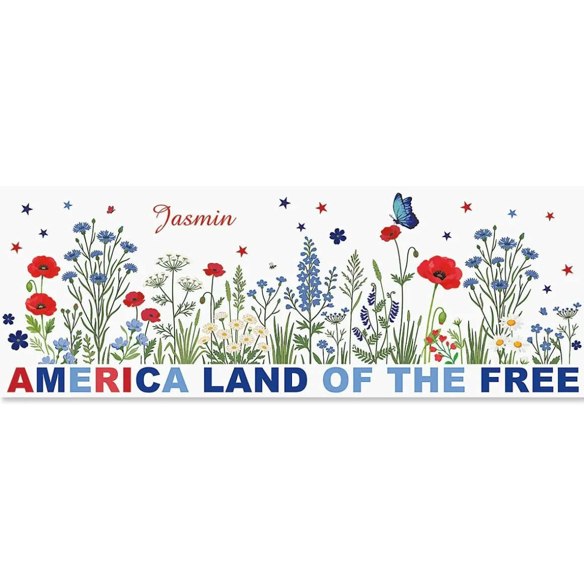 America Floral Personalized Mug