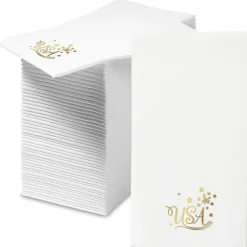 Americana Foil Stamped Disposable Hand Towels