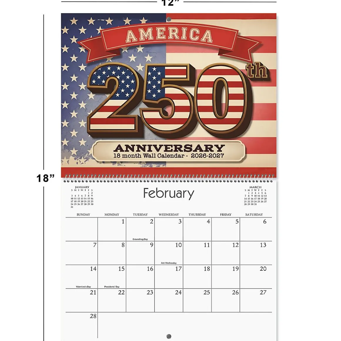 Americana 18 Month Calendar