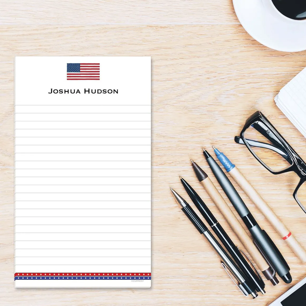 American Flag Personalized Notepad