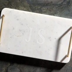 Andria Marble Monogrammed Serving Tray