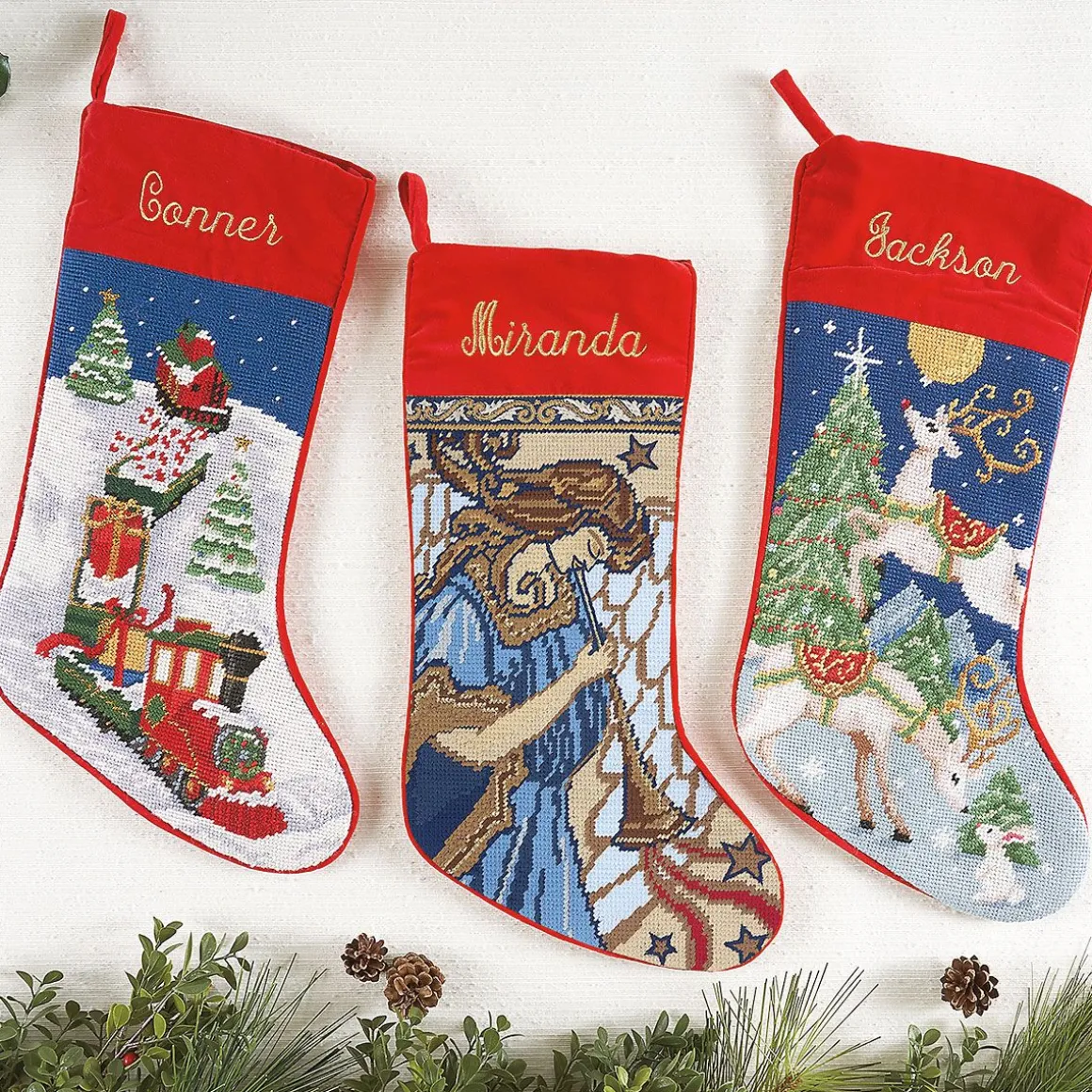 Angel Heirloom Needlepoint Personalized Christmas Stocking