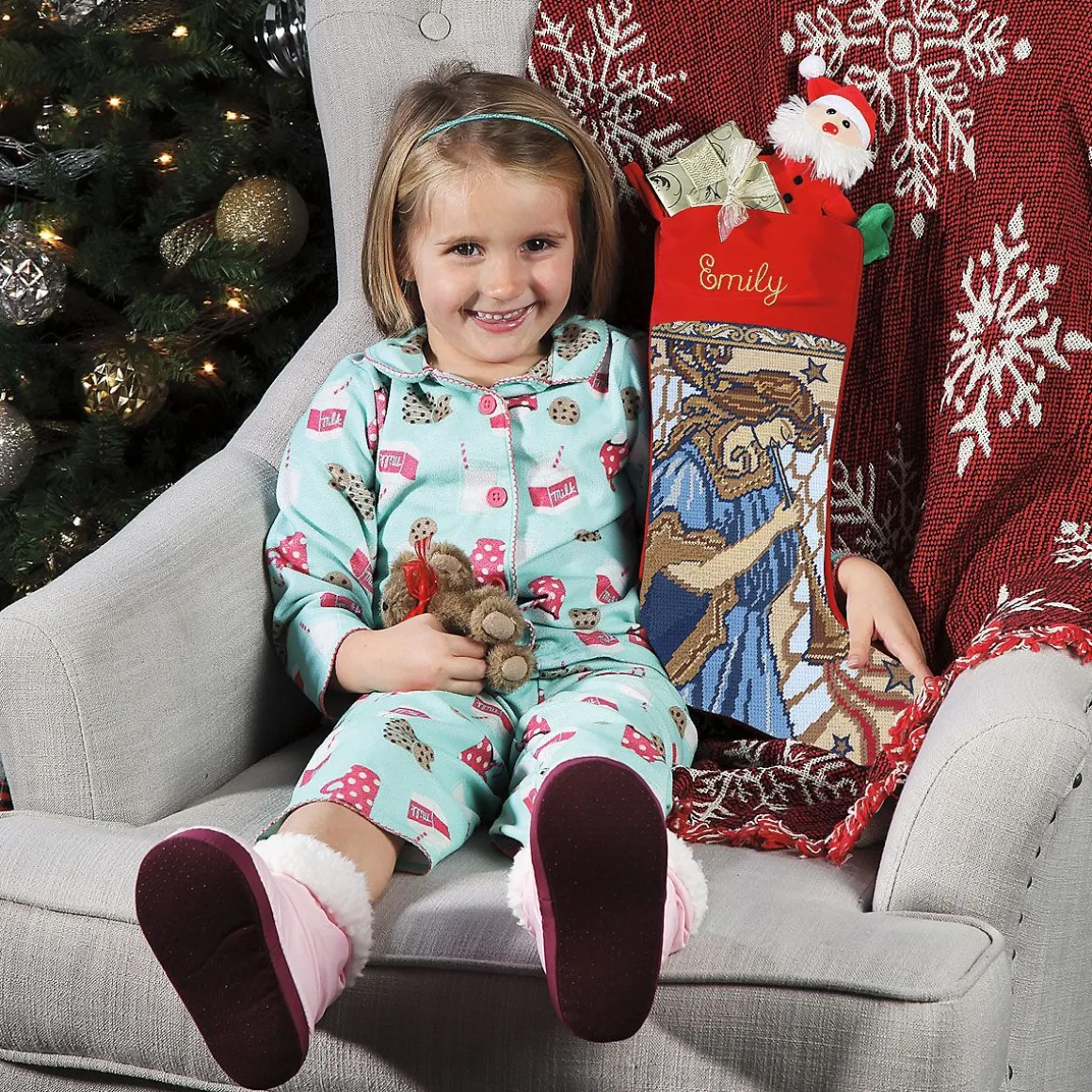 Angel Heirloom Needlepoint Personalized Christmas Stocking