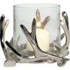 Antler Metal & Glass Candle Holder