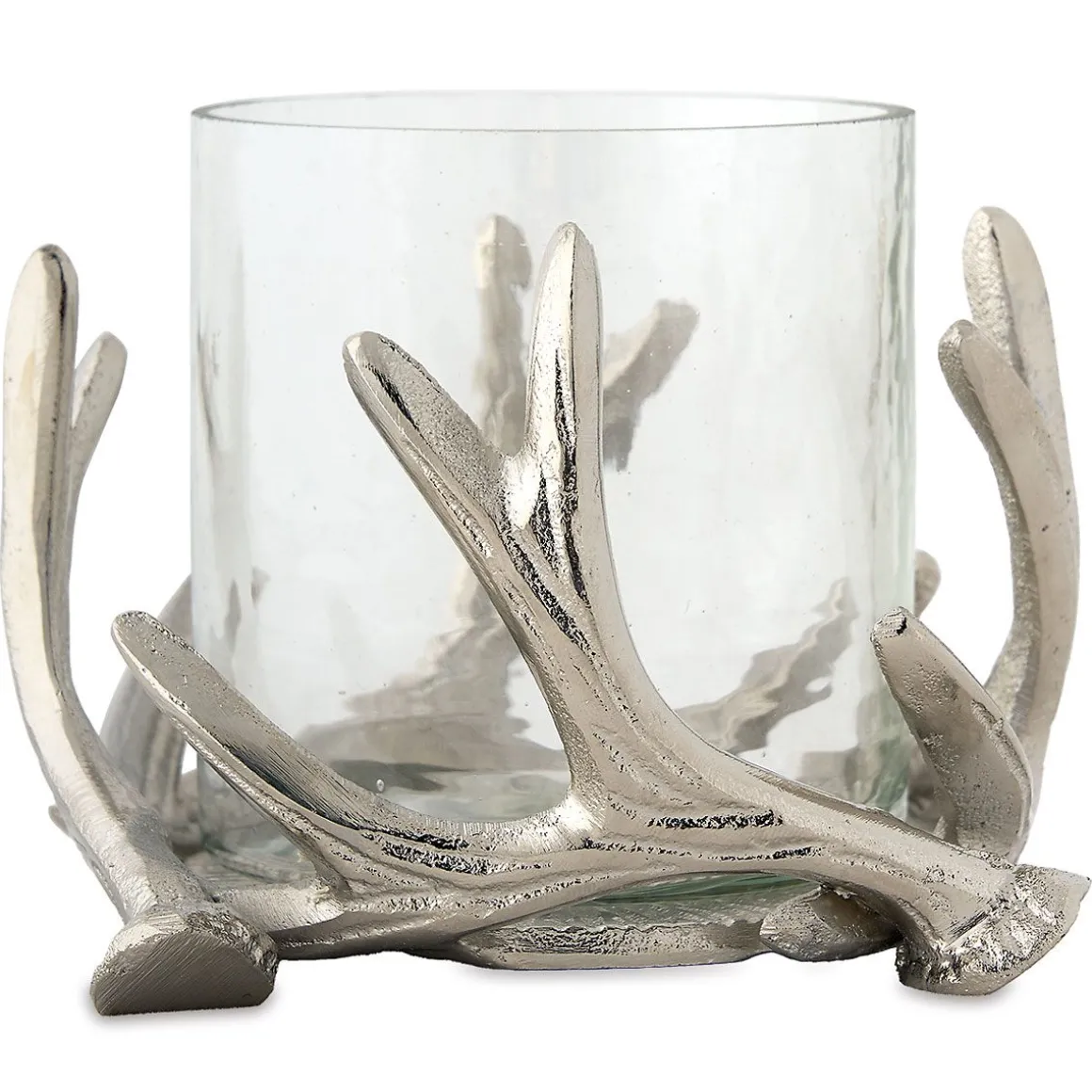 Antler Metal & Glass Candle Holder
