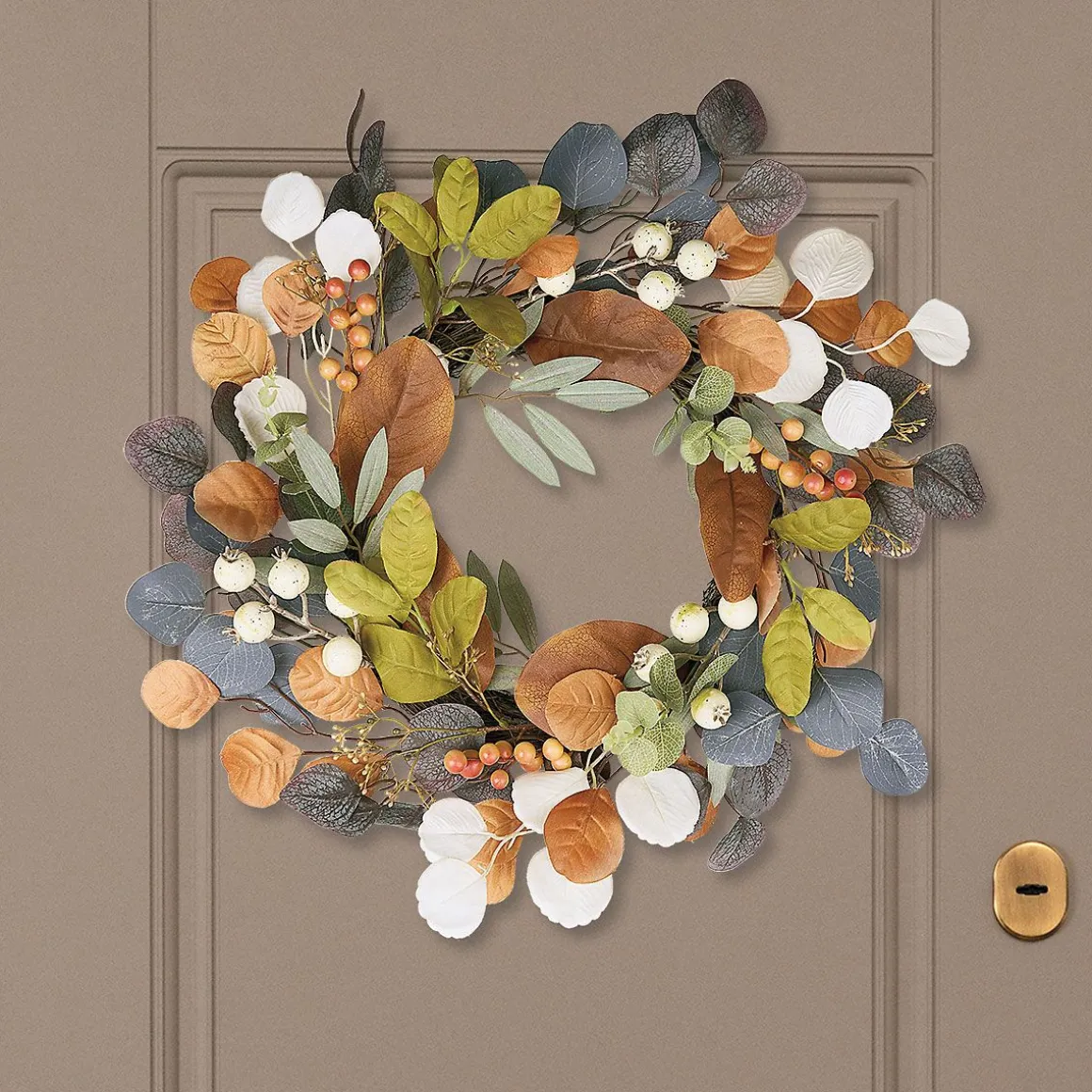 Autumn Leaves & Berries Wreath
