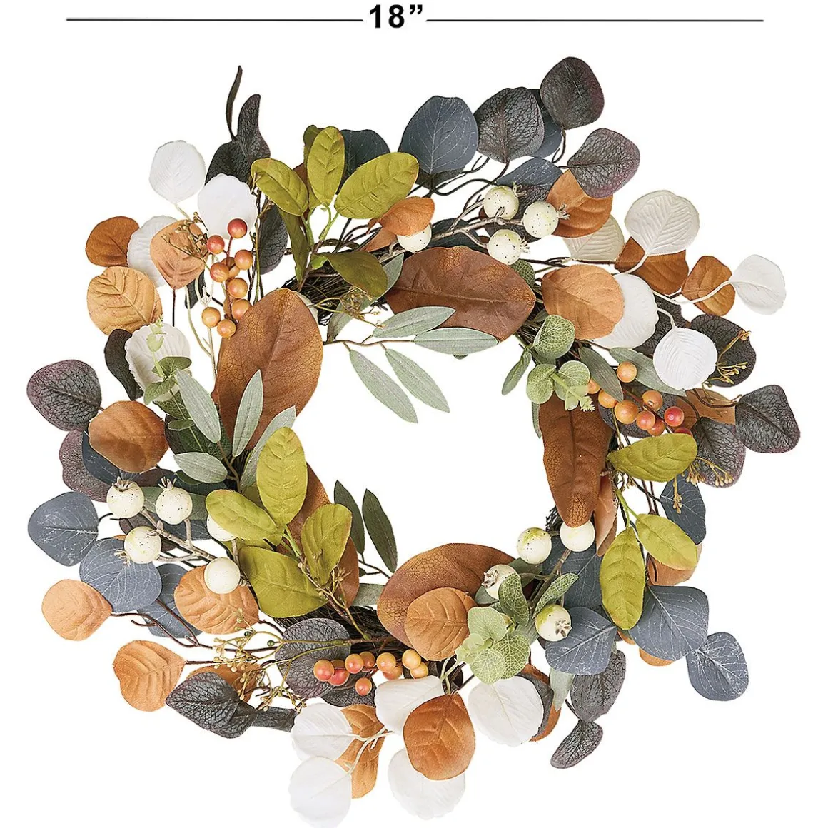 Autumn Leaves & Berries Wreath