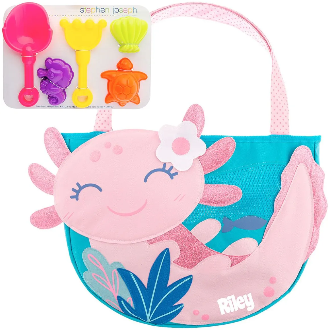 Axolotl Personalized Beach Tote with Sand Toys by Stephen Joseph®