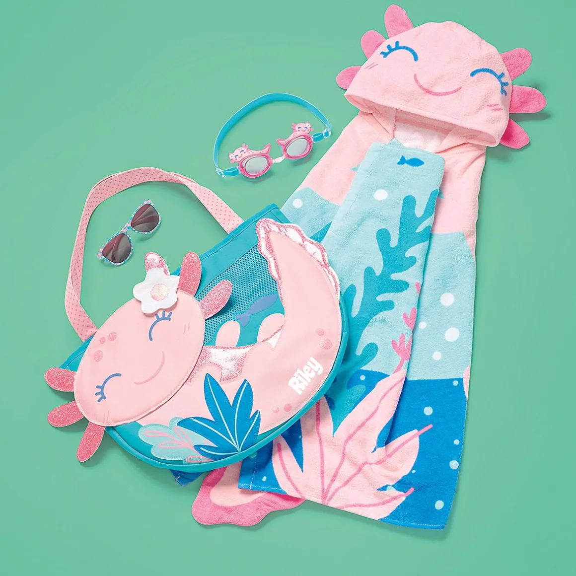 Axolotl Personalized Hooded Towel by Stephen Joseph®
