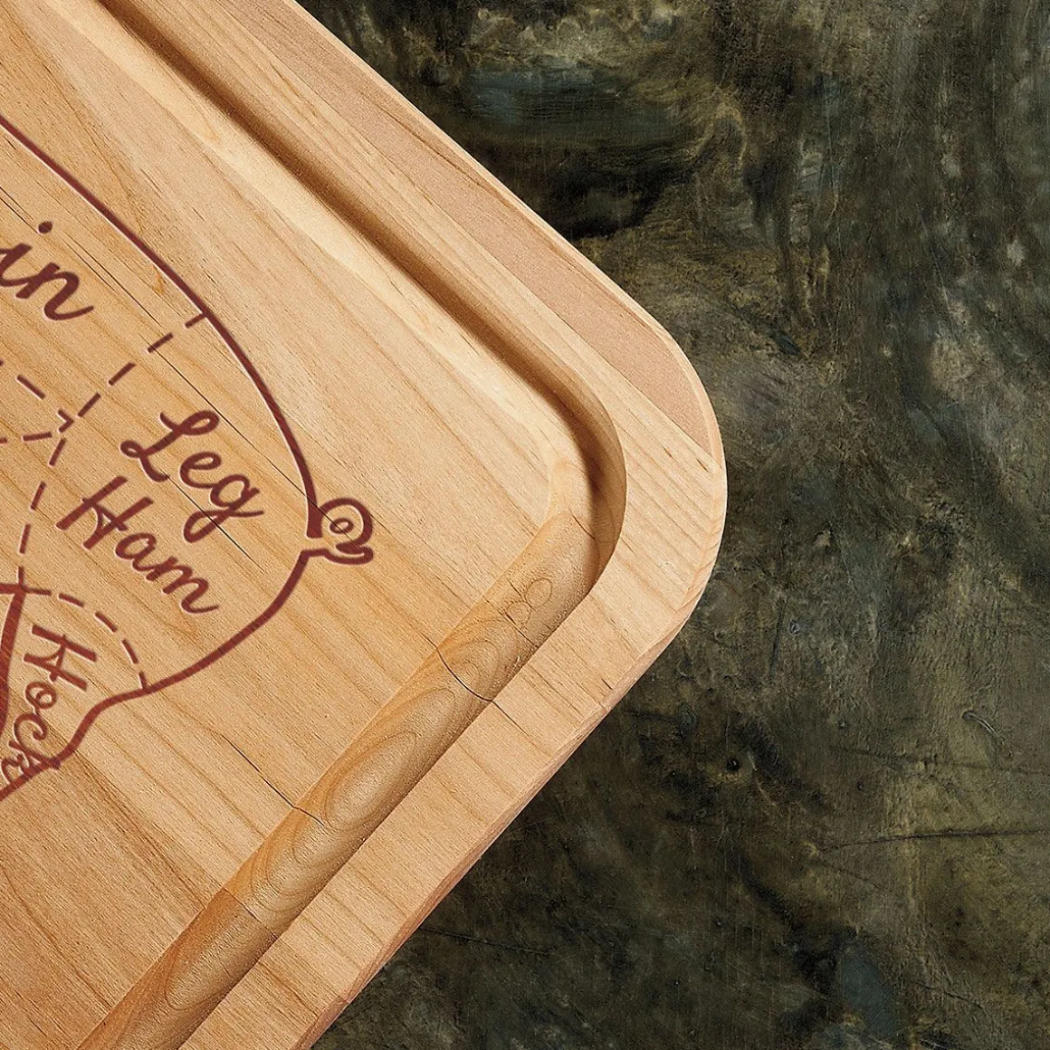 BBQ Cuts of Pork Personalized Wood Cutting Board