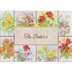 Beautiful Flowers Personalized Glass Cutting Board