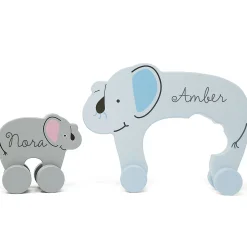 Big & Little Elephant Personalized Push Toys