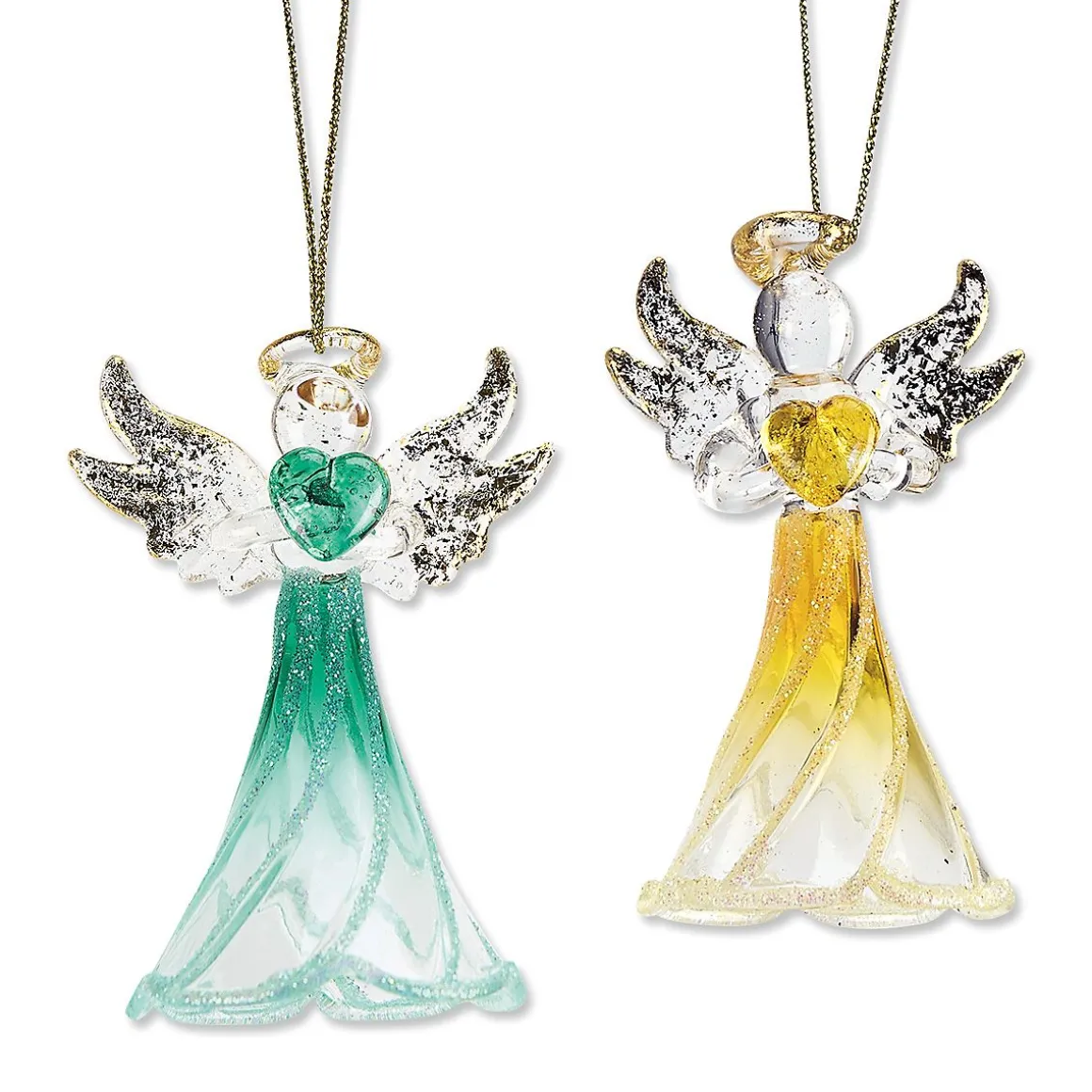 Birthstone Angel Glass Ornaments