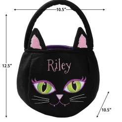 Black Cat Halloween Personalized Treat Basket
