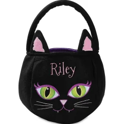 Black Cat Halloween Personalized Treat Basket