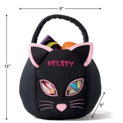 Black Cat Personalized Halloween Treat Bag