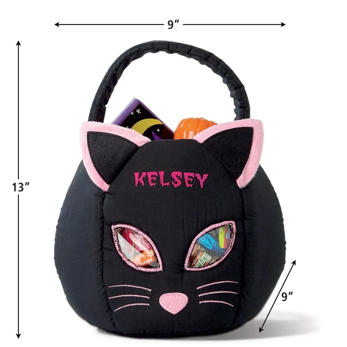 Black Cat Personalized Halloween Treat Bag