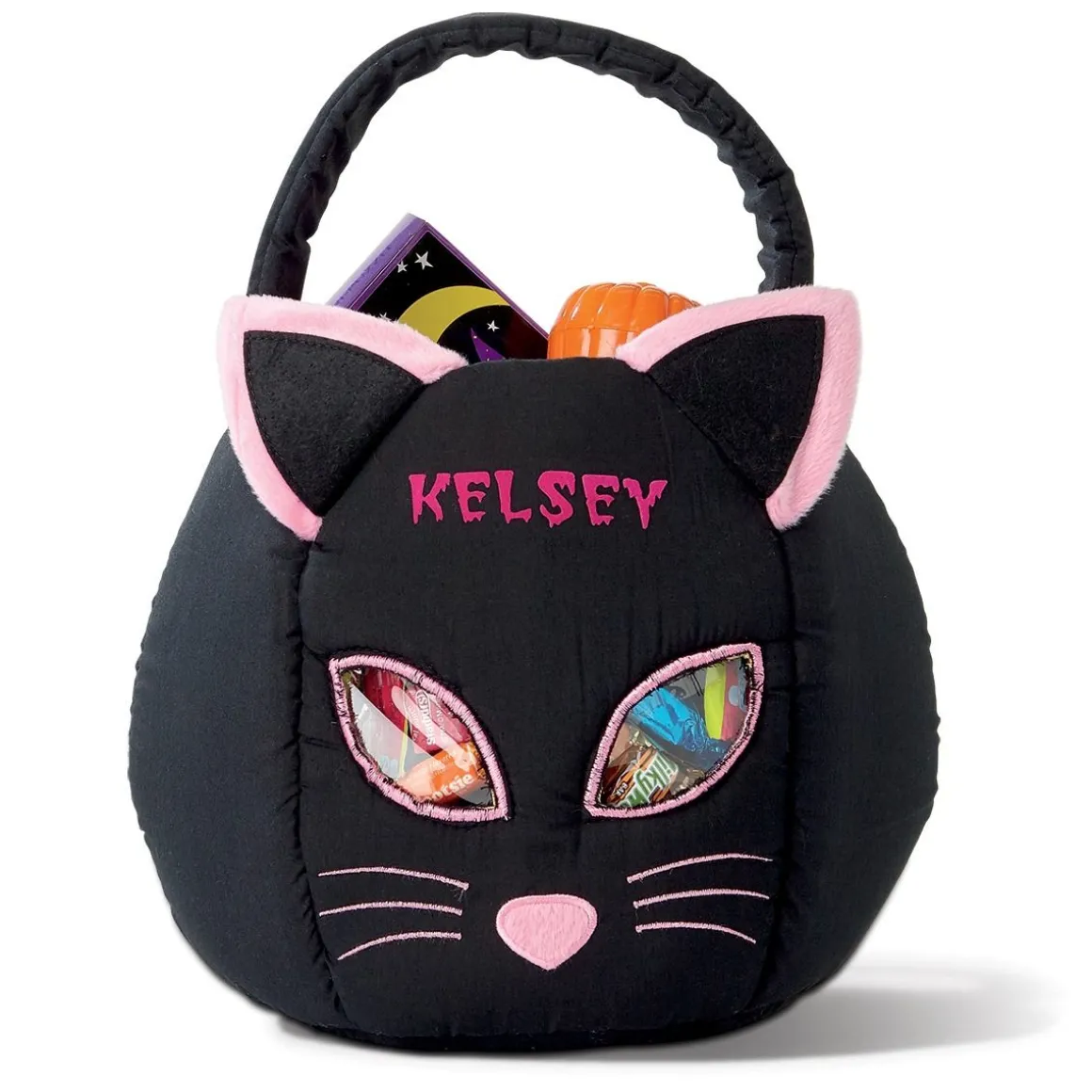 Black Cat Personalized Halloween Treat Bag