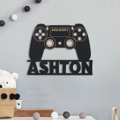 Black Gaming Controller Personalized Wood Plaque