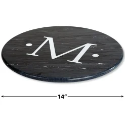 Black Marble Monogrammed Lazy Susan