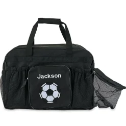 Black Personalized Soccer Sports Bag