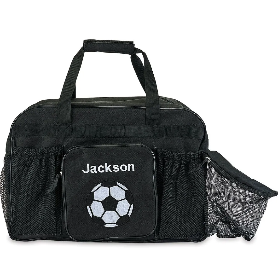 Black Personalized Soccer Sports Bag