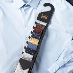Black Wood Monogrammed Tie Holder