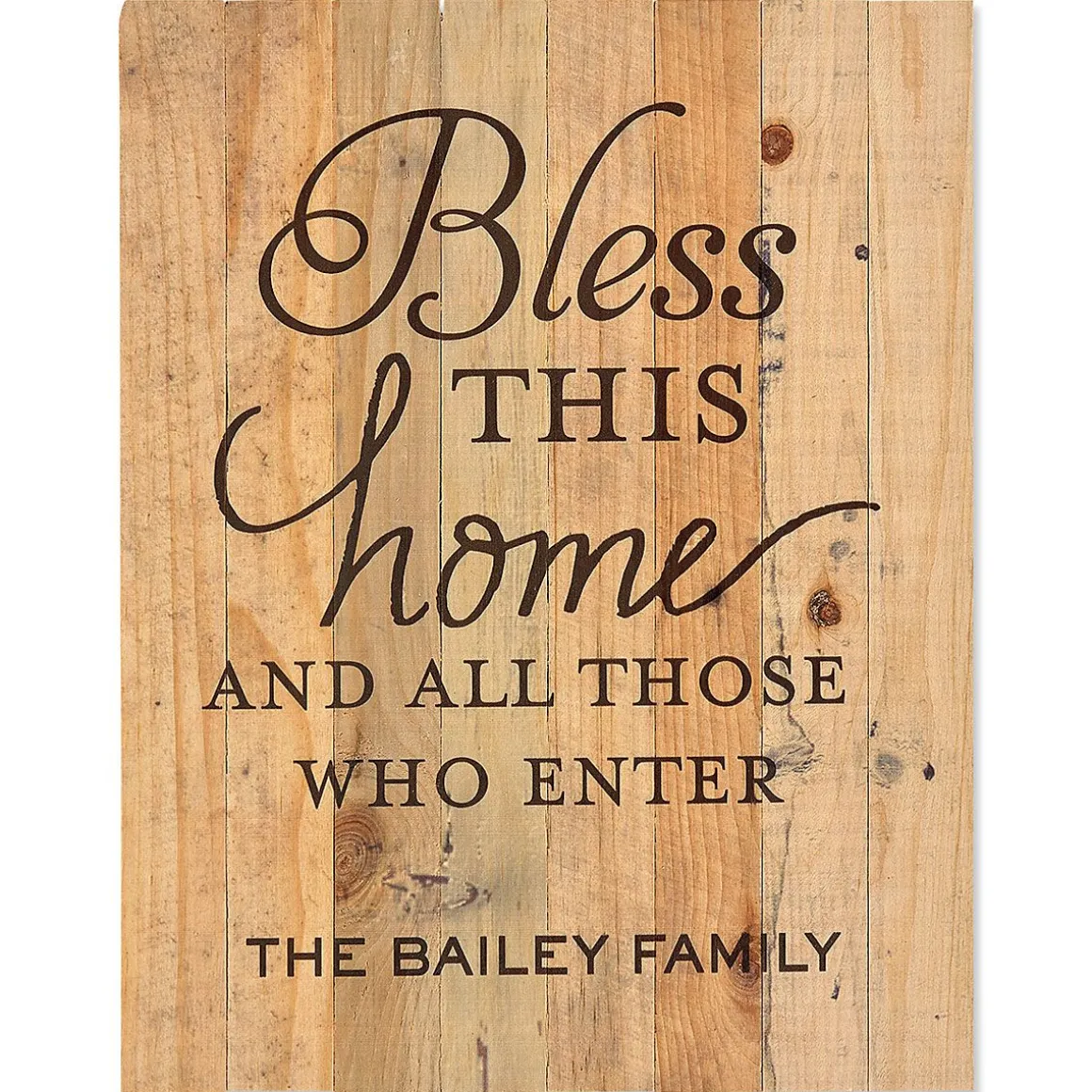 Bless This Home Personalized Pallet Plaque