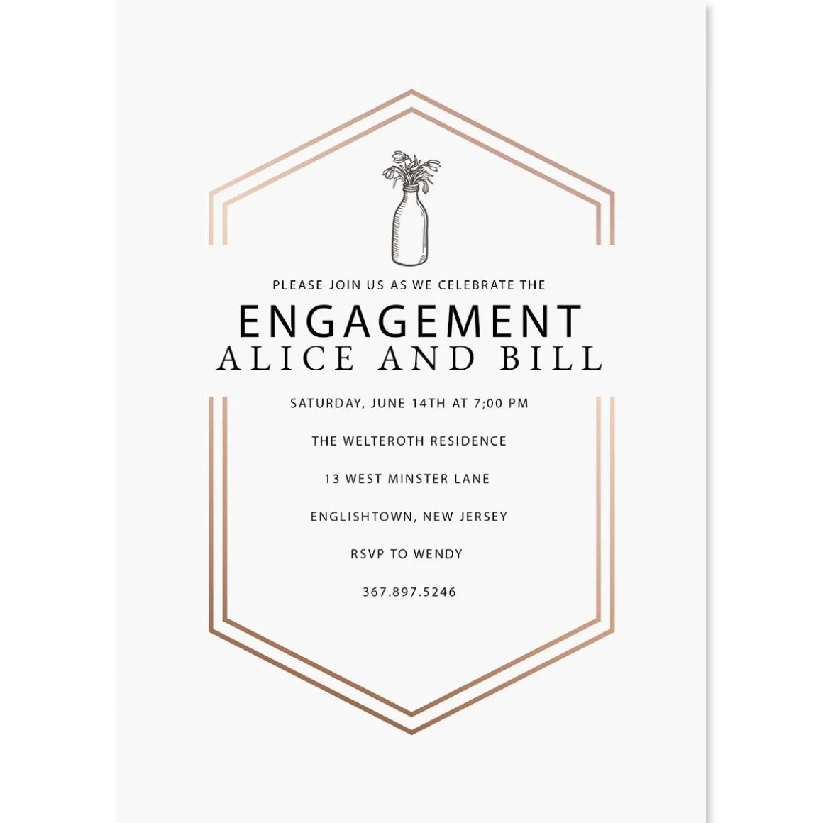 Bliss Engagement Personalized Invitations