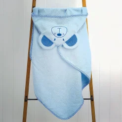 Blue Bear Hooded Animal Personalized Towel