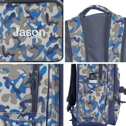 Blue Camo Backpack with Attached Personalized Lunch Bag