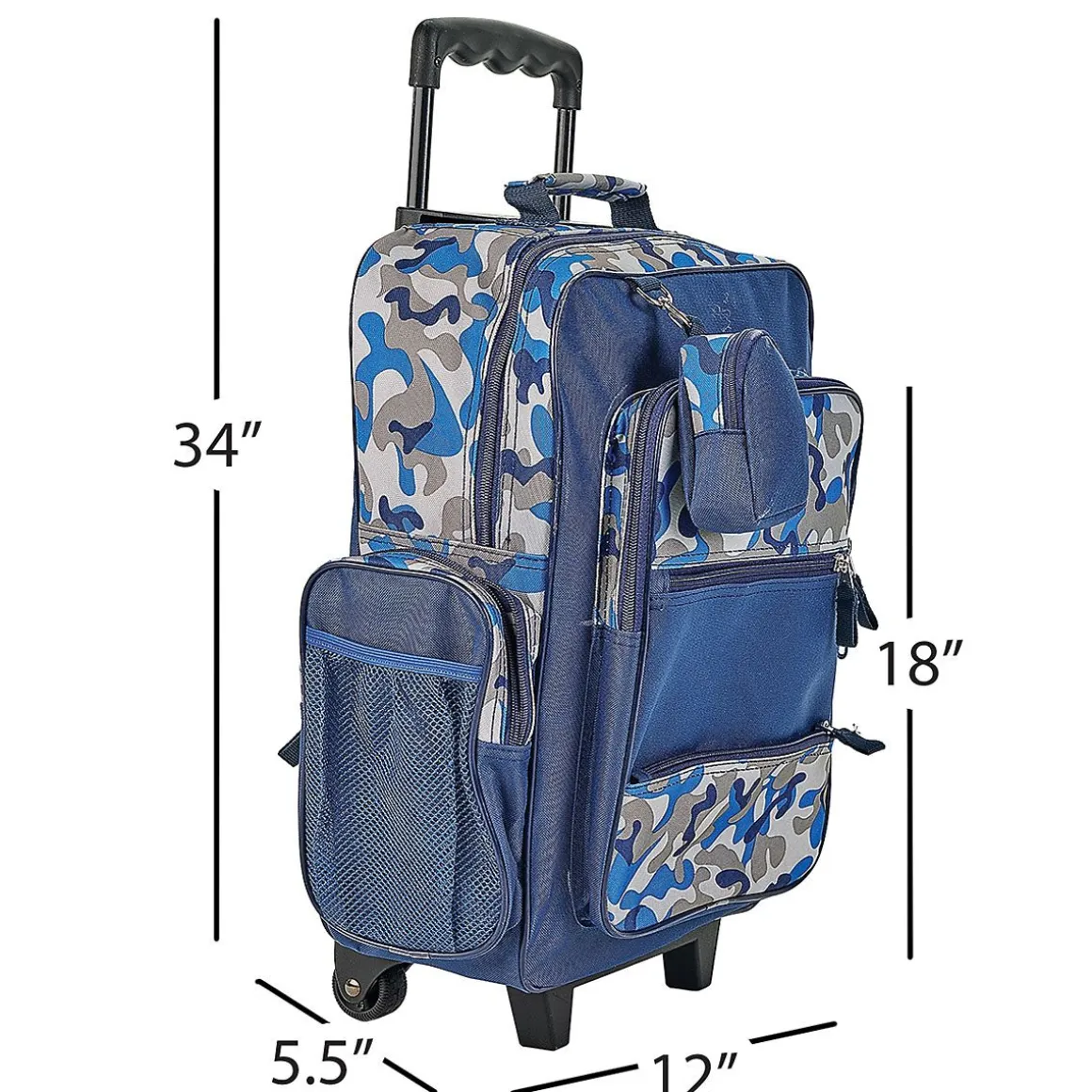 Blue Camo Personalized Rolling Luggage