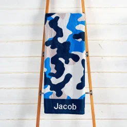 Blue Camo Personalized Towel