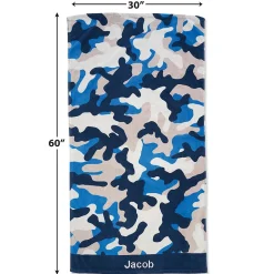 Blue Camo Personalized Towel