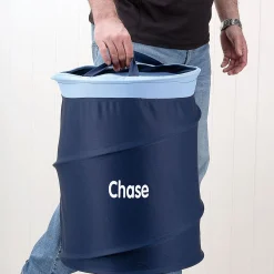 Blue Collapsible Personalized Laundry Tote