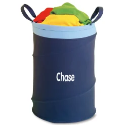 Blue Collapsible Personalized Laundry Tote
