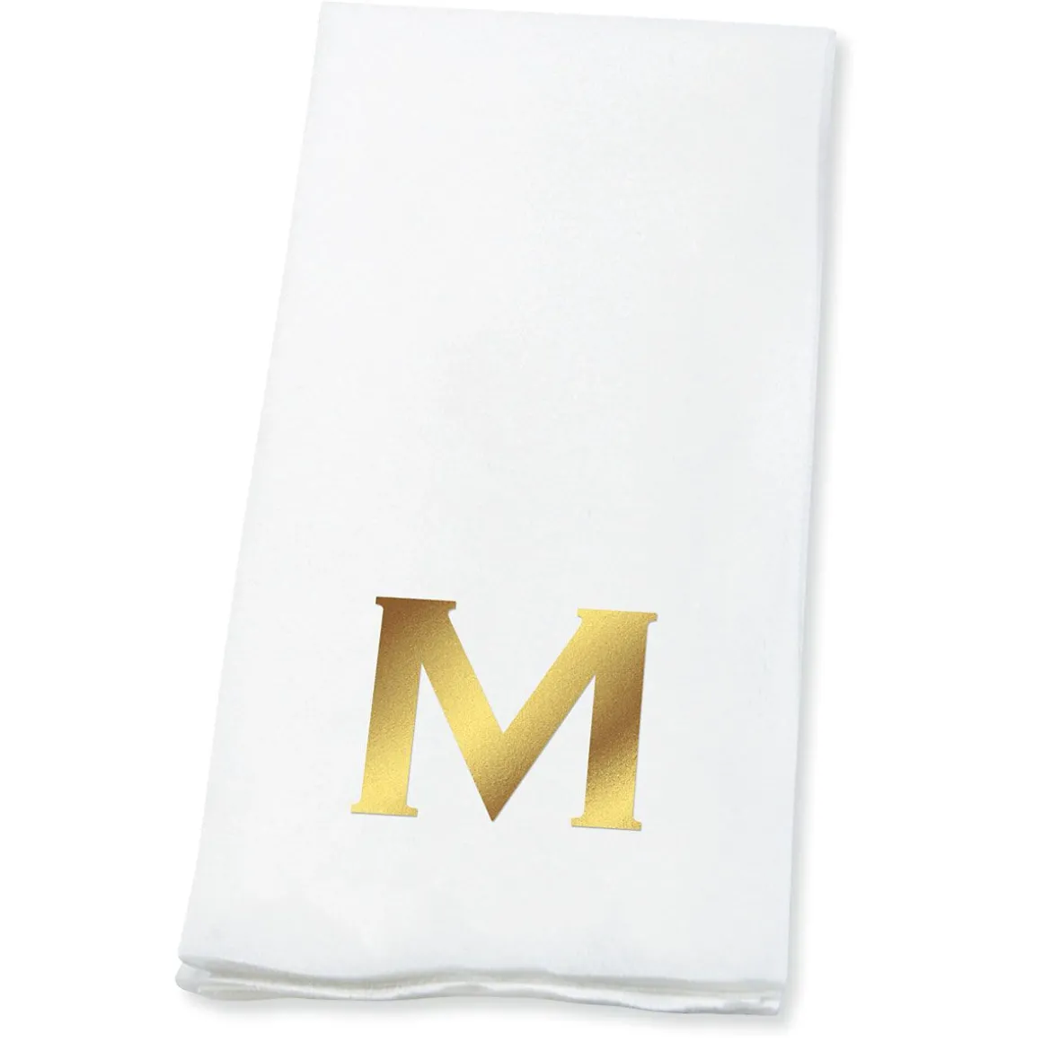 Bold Initial Foil Stamped Disposable Hand Towels