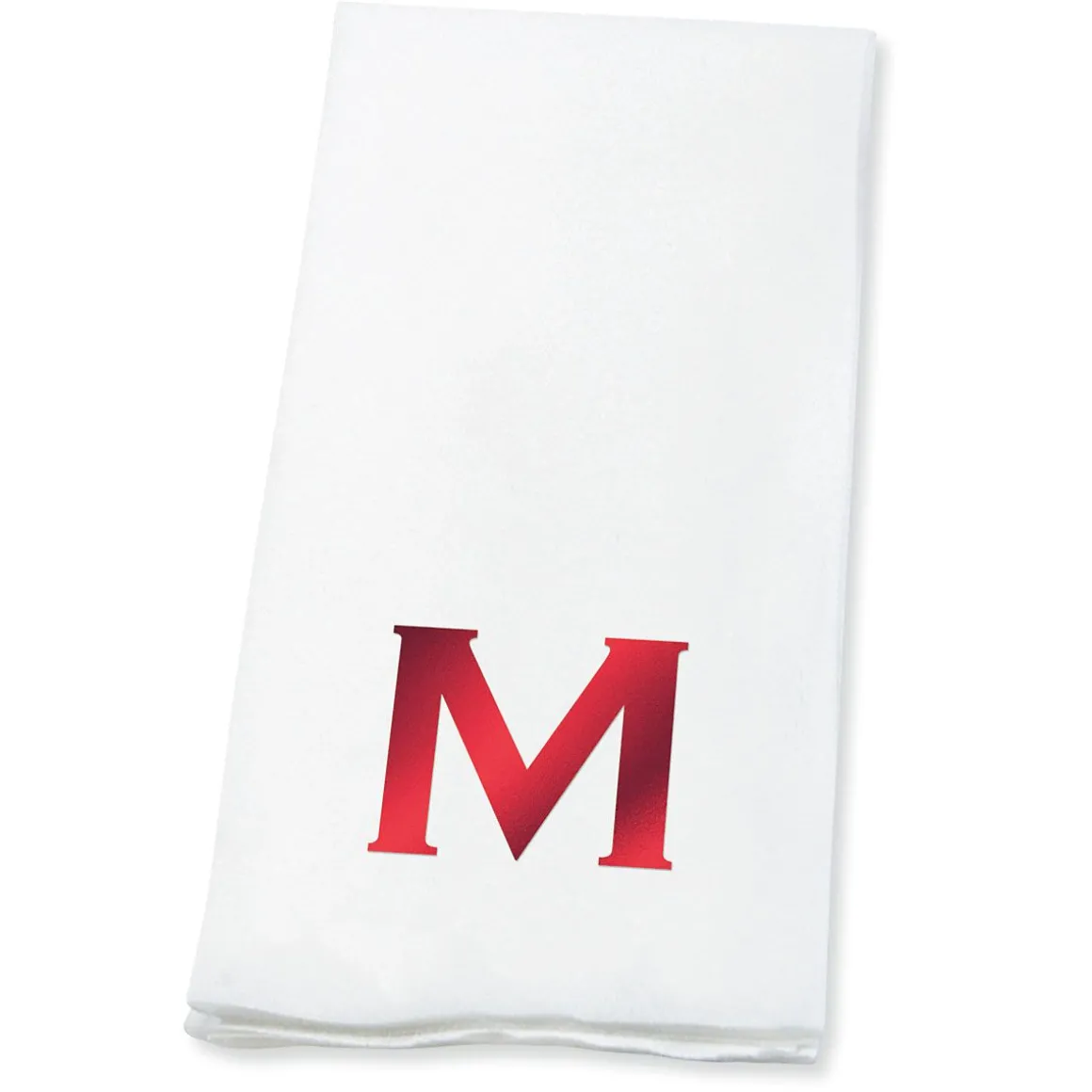 Bold Initial Foil Stamped Disposable Hand Towels