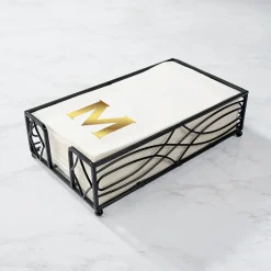 Bold Initial Foil Stamped Disposable Hand Towels