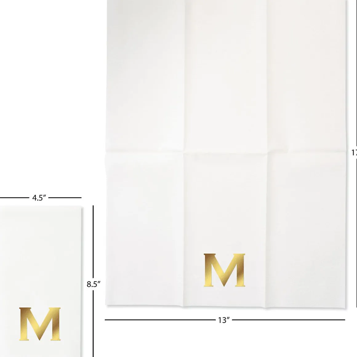 Bold Initial Foil Stamped Disposable Hand Towels