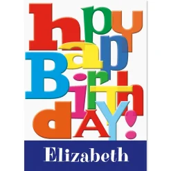 Bold Letters Birthday Personalized Card