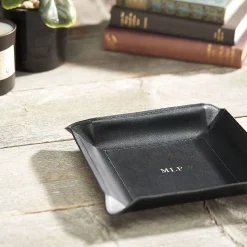 Bonded Leather Moldable Personalized Black Catchall