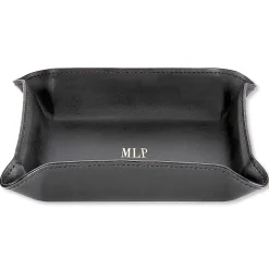 Bonded Leather Moldable Personalized Black Catchall