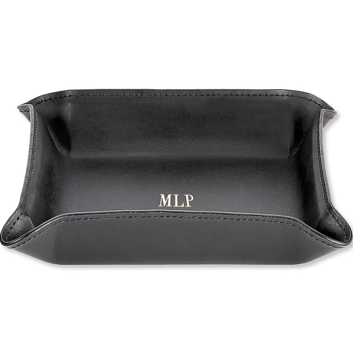 Bonded Leather Moldable Personalized Black Catchall